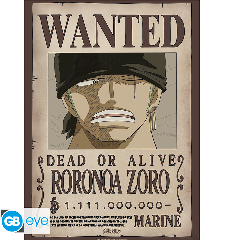 ONE PIECE - Wanted Zoro - Poster Chibi 52x38 cm