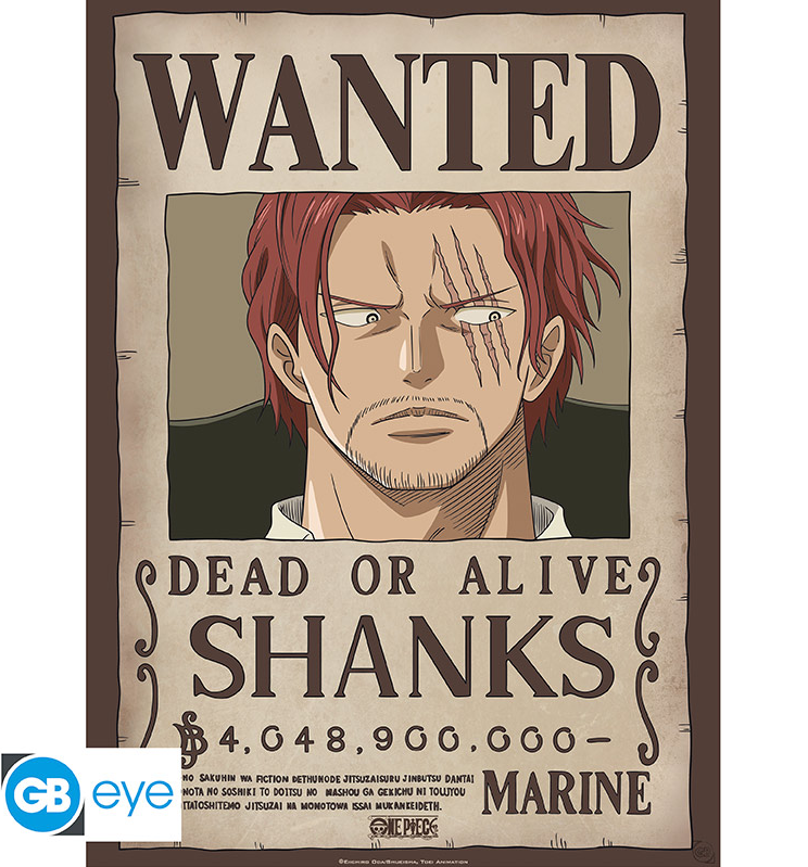 ONE PIECE - Wanted Shanks - Poster 91,5x61 cm