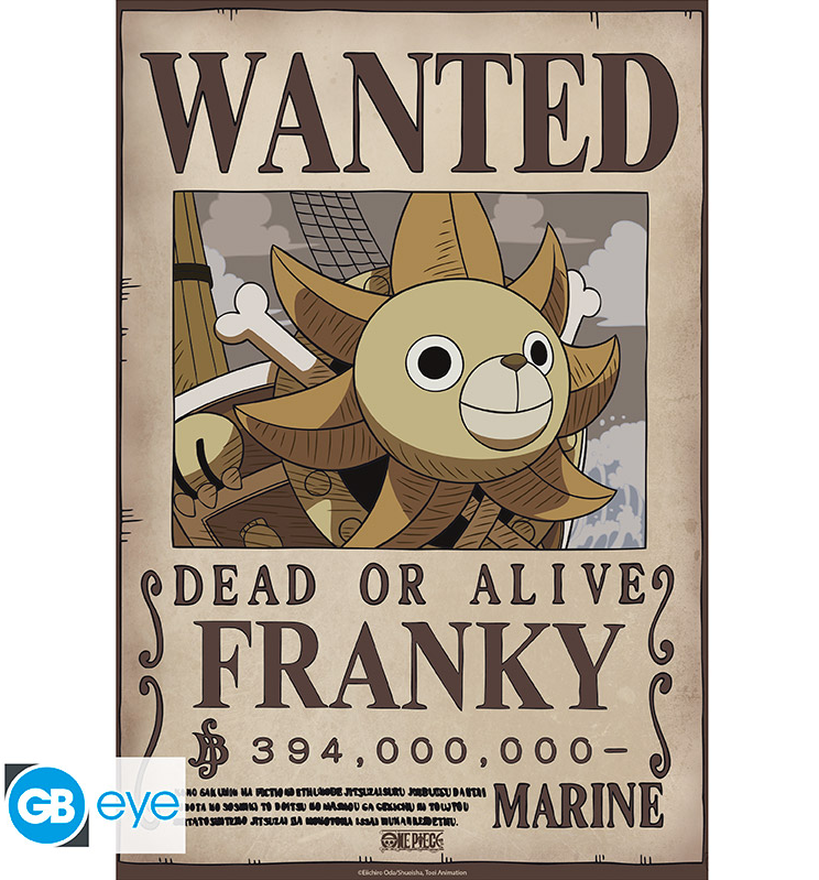 ONE PIECE - Wanted Franky - Poster Chibi 52x38 cm