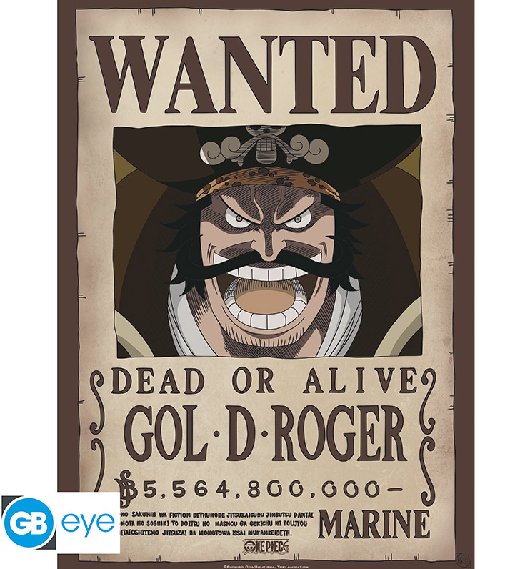 ONE PIECE - Wanted Gol. D. Roger - Poster 91,5x61 cm