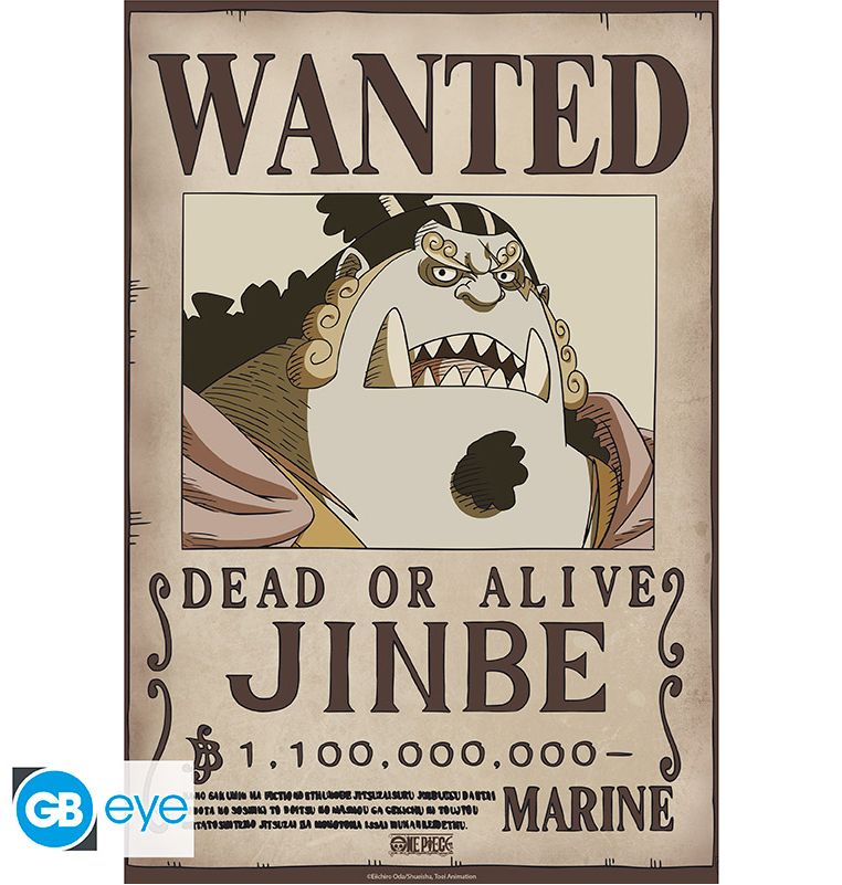 ONE PIECE - Wanted Jinbe - Poster Chibi 52x38 cm