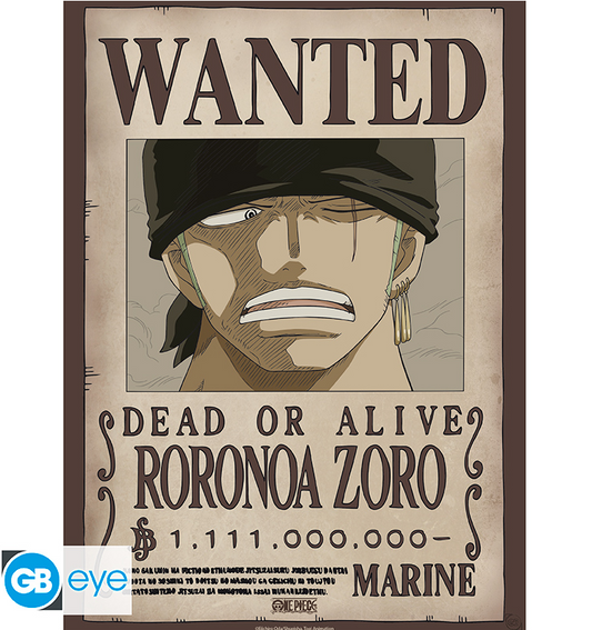 ONE PIECE - Wanted Zoro - Poster Chibi 52x38 cm